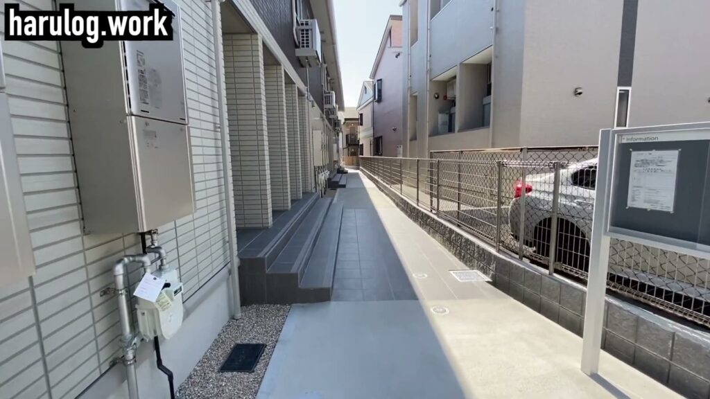 D-room唐原B棟 2LDKの共用通路