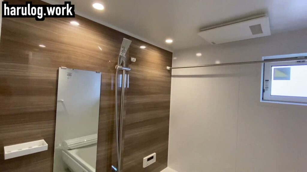 D-room唐原B棟 2LDKの浴室の壁と照明