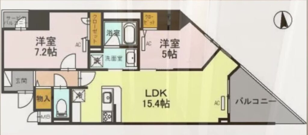2LDKの間取り図