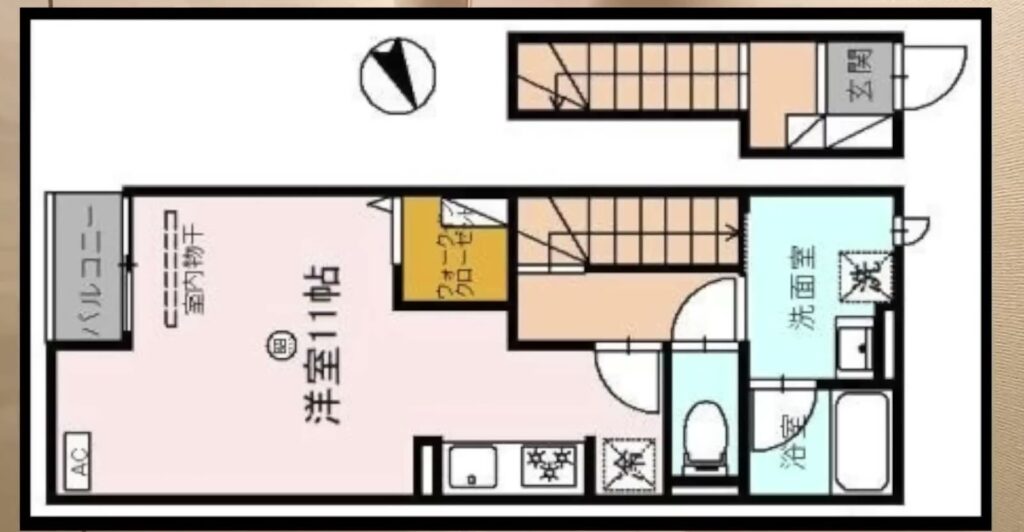 フルール上賀茂 1Rの間取り図