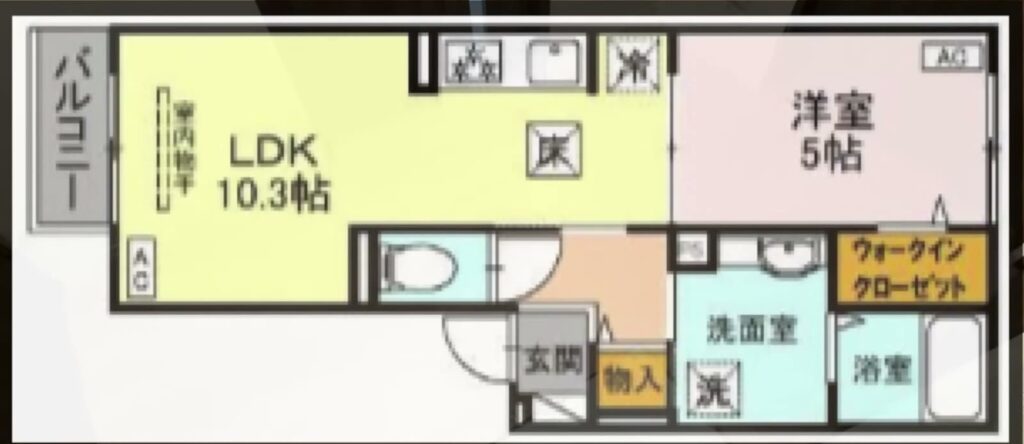 D-ROOM松尾鈴 1LDKの間取り図