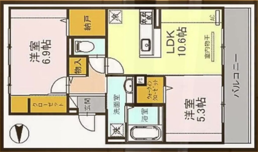 D-ROOM嵯峨嵐山 2LDKの間取り図