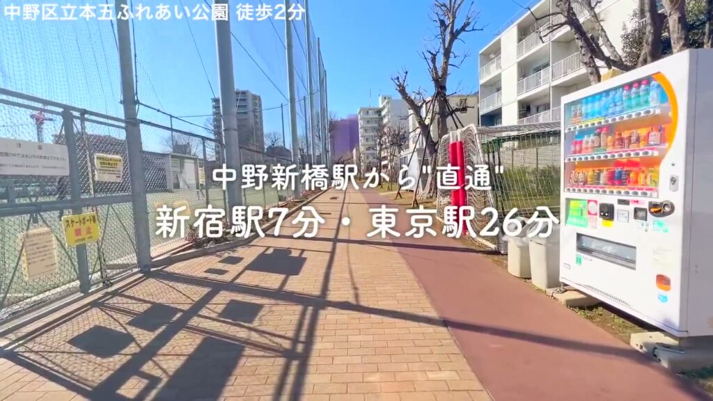 中野本町パークサイドレジデンス 1DKの駅までの道