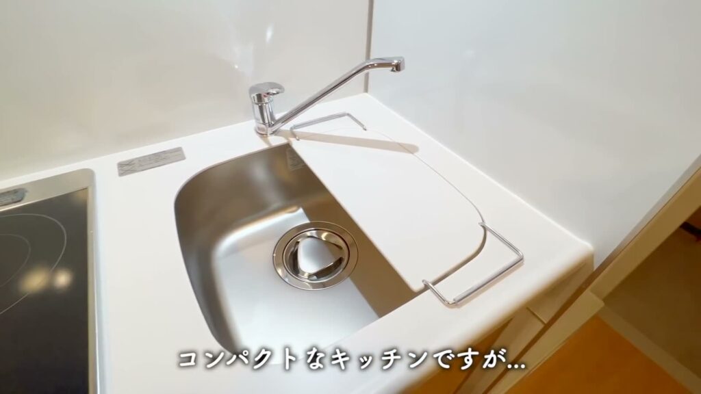 ハーモニーレジデンスパレスフロント 1LDKのシンクと可動板