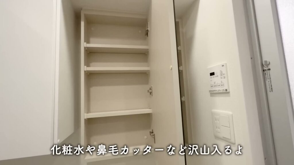 潮見の賃貸マンション 1DKの鏡裏の収納