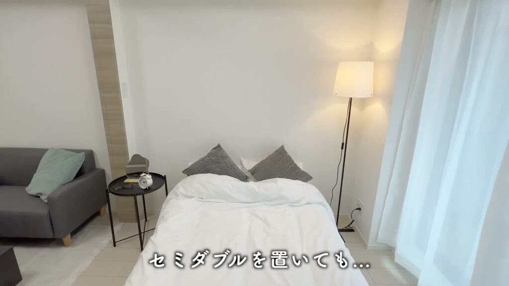 ラフィスタ品川戸越 1DKのベッドまわり