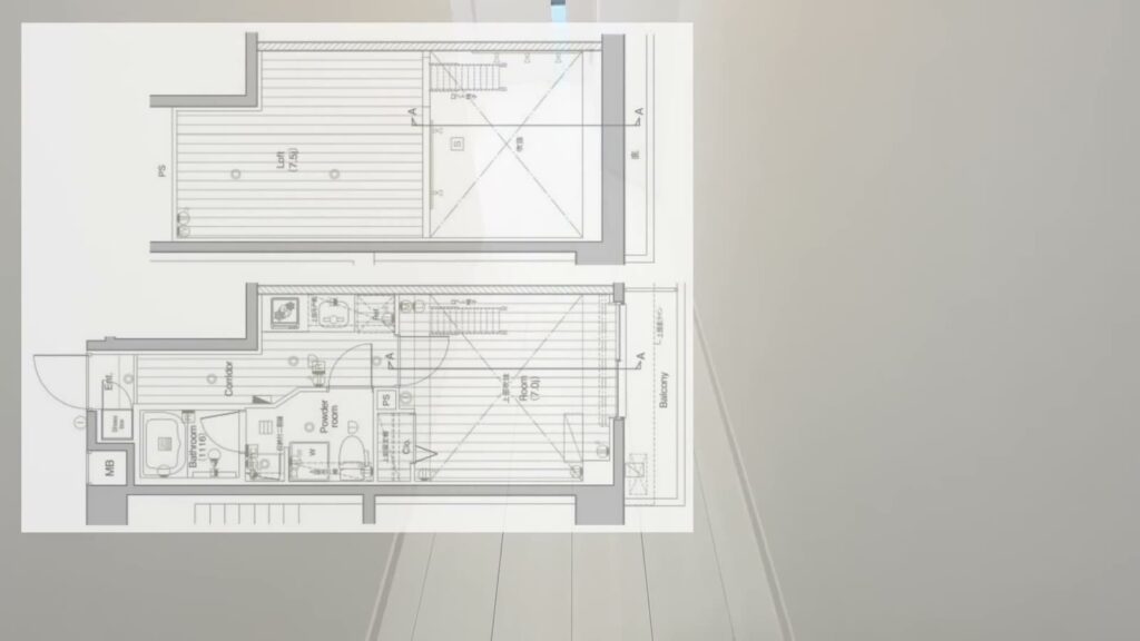 PREMIUM CUBE G 北新宿DEUX 1K+ロフトの間取り図