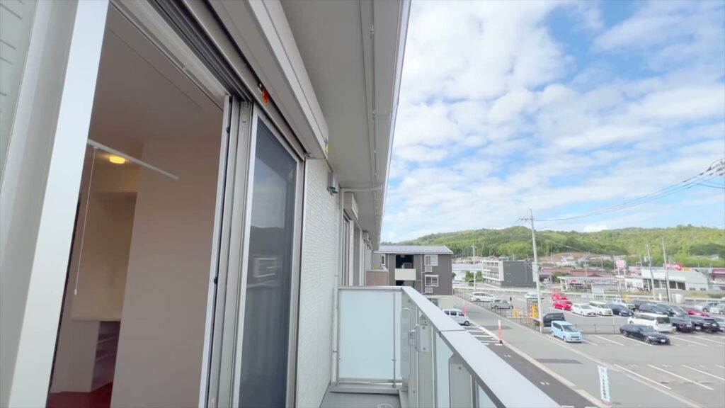 東広島市の賃貸アパート 1LDKのバルコニーの眺め