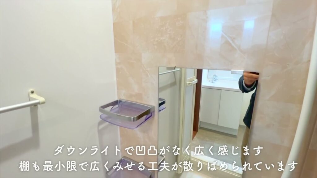 ドルチェ竹屋町 ワンルームの棚と手すり