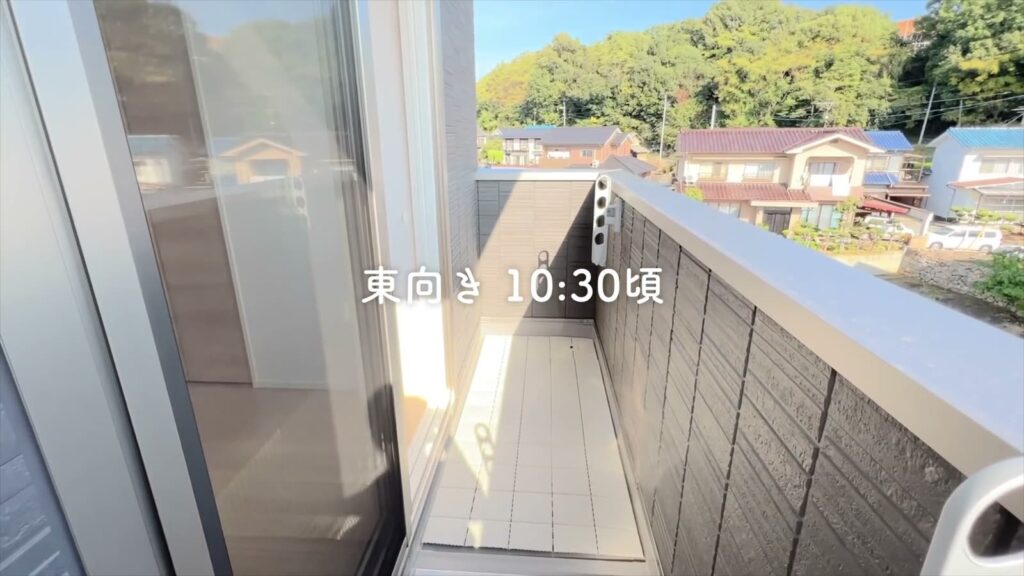 福山市の1LDK 1LDKの東向きのバルコニー