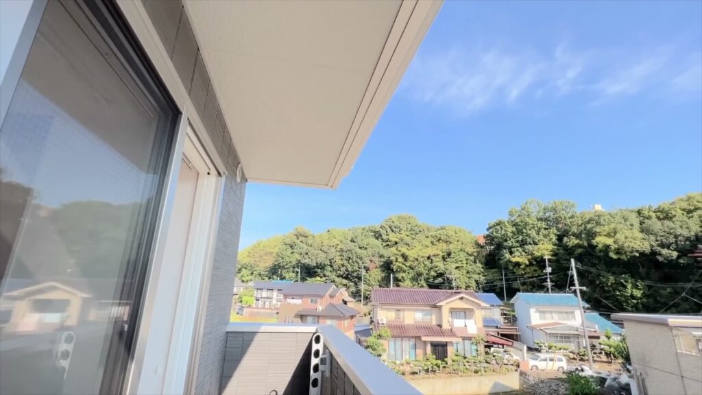 福山市の1LDK 1LDKのバルコニーからの眺め