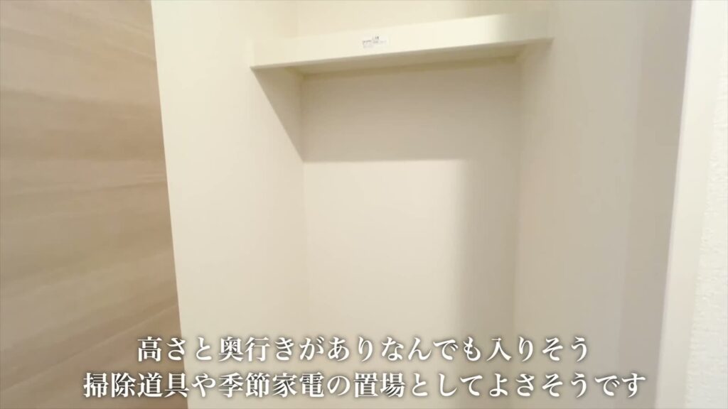 1LDKの奥行きのある収納