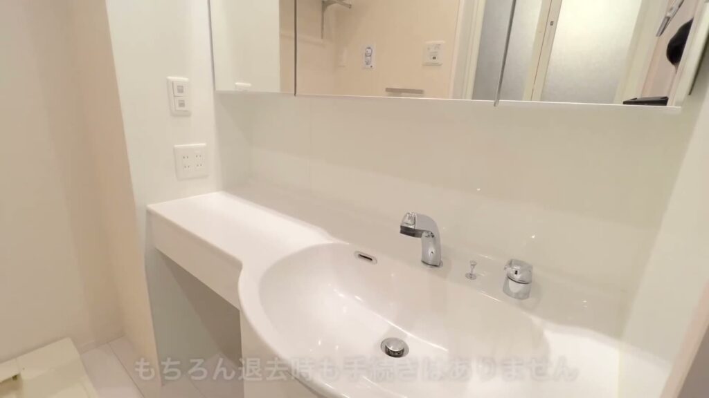 広島市東区の1R 1Rの洗面台