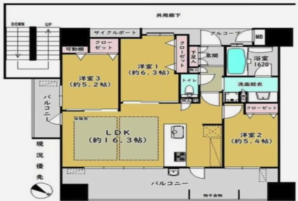 福岡市の3LDK 3LDKの間取り図