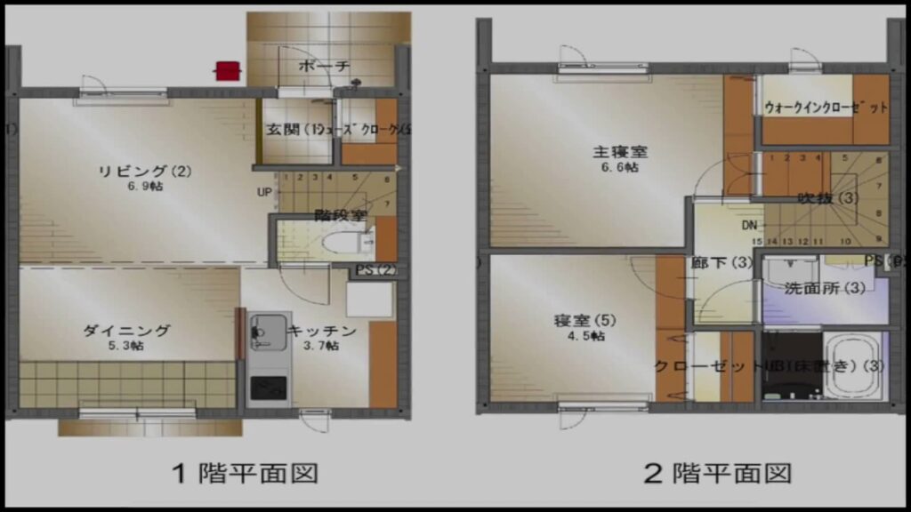 2LDK+WICの間取り図