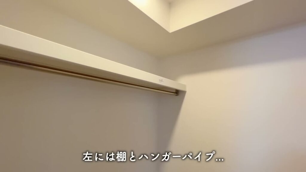 2LDKの棚とハンガーパイプ