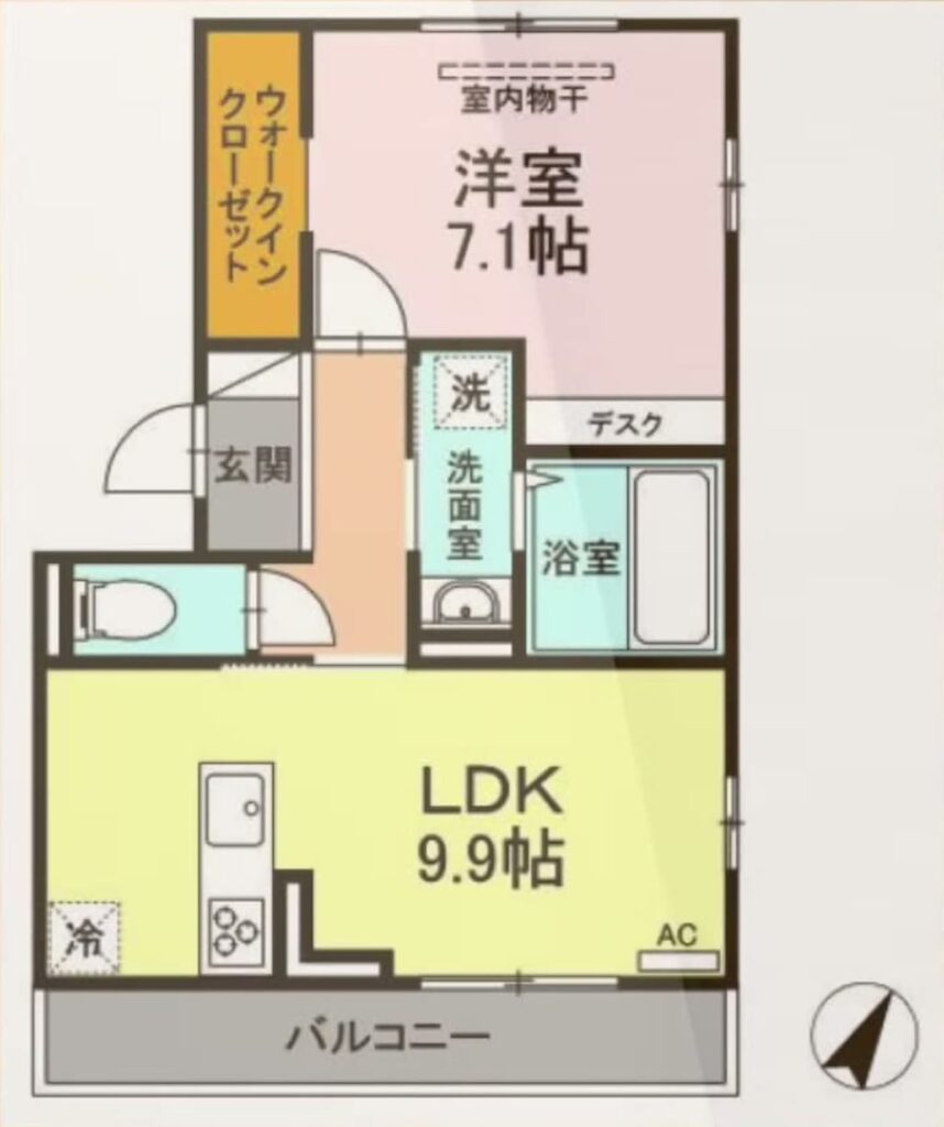 1LDKの間取り図