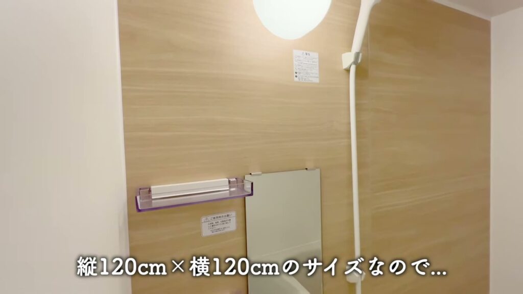 佐伯区の1LDK 1LDKの浴室の壁と照明