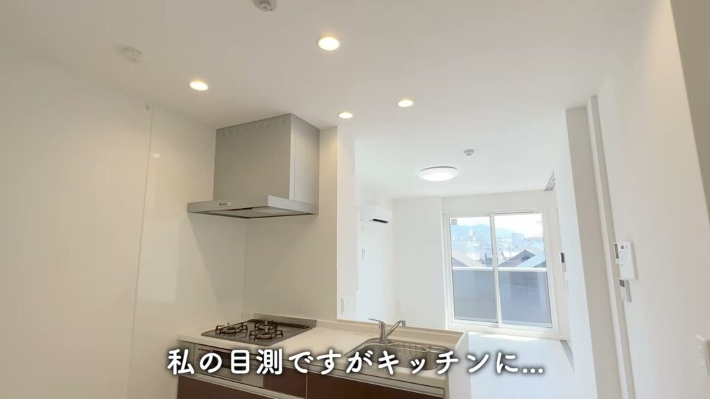 佐伯区の1LDK 1LDKのキッチンと窓