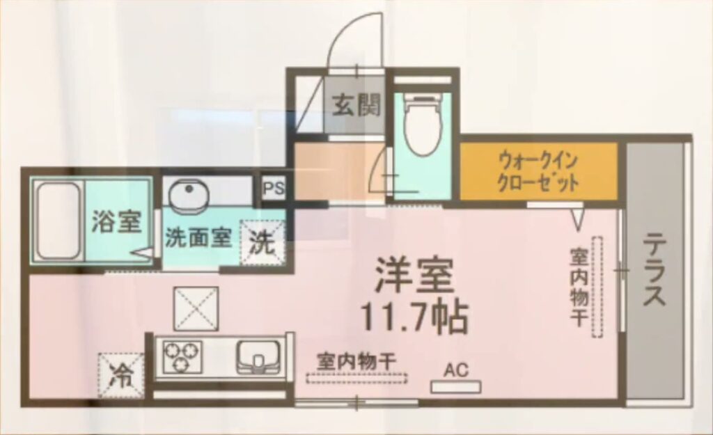 広島市南区段原の1R 1Rの間取り図