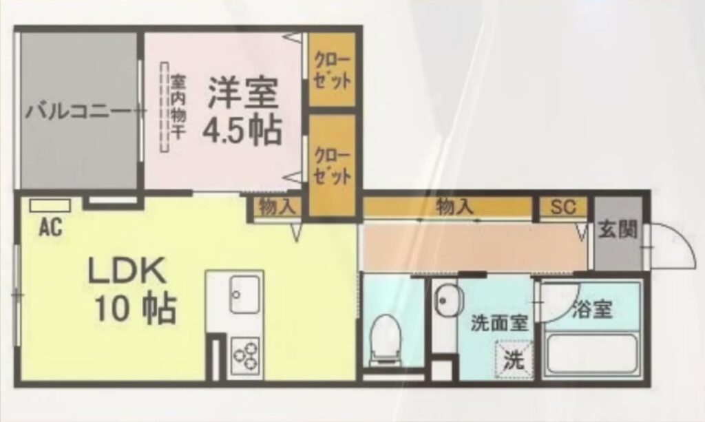 1LDKの間取り図