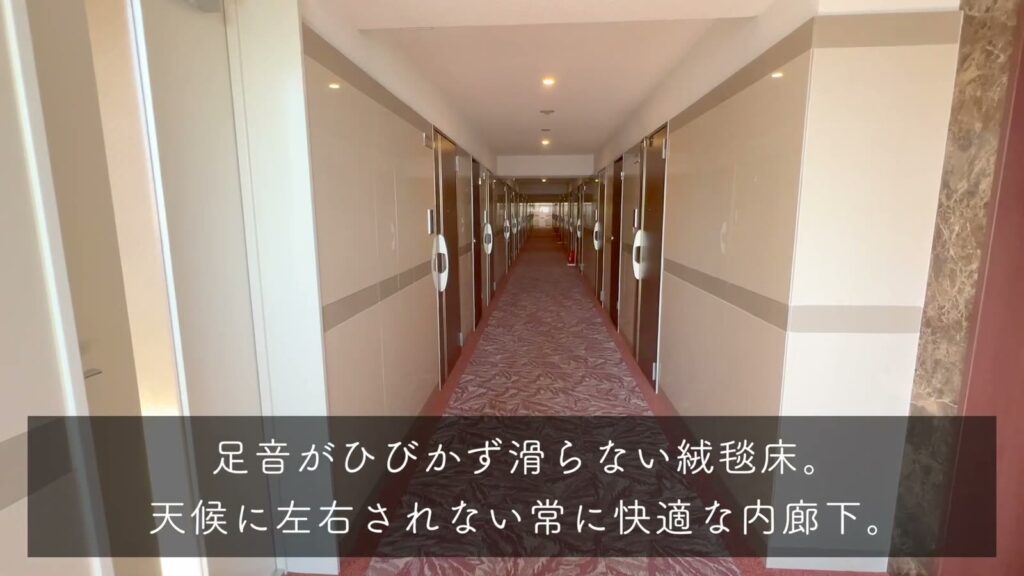 Luxe 三国駅前 1DKの内廊下