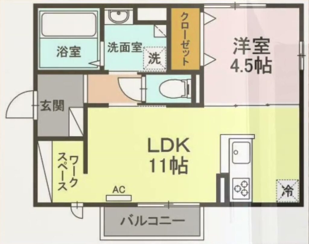 1LDKの間取り図