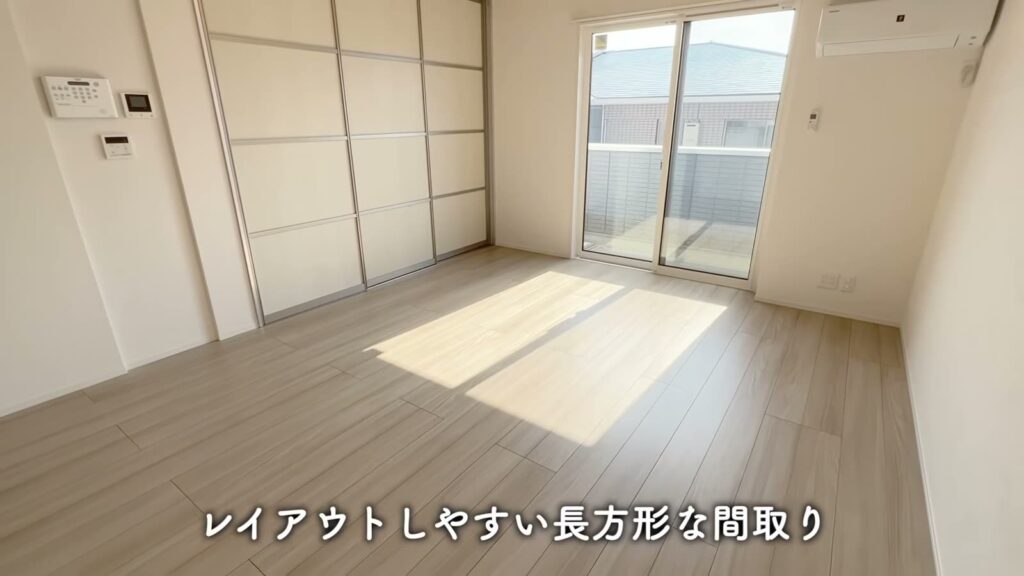 2LDKの長方形の間取り
