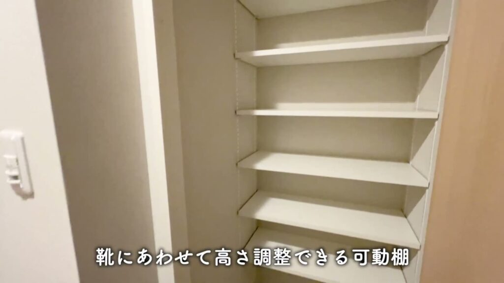 1LDKの靴箱の棚