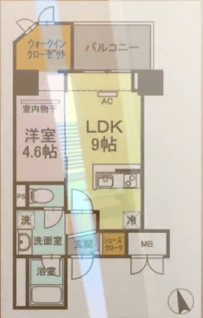1LDKの間取り図
