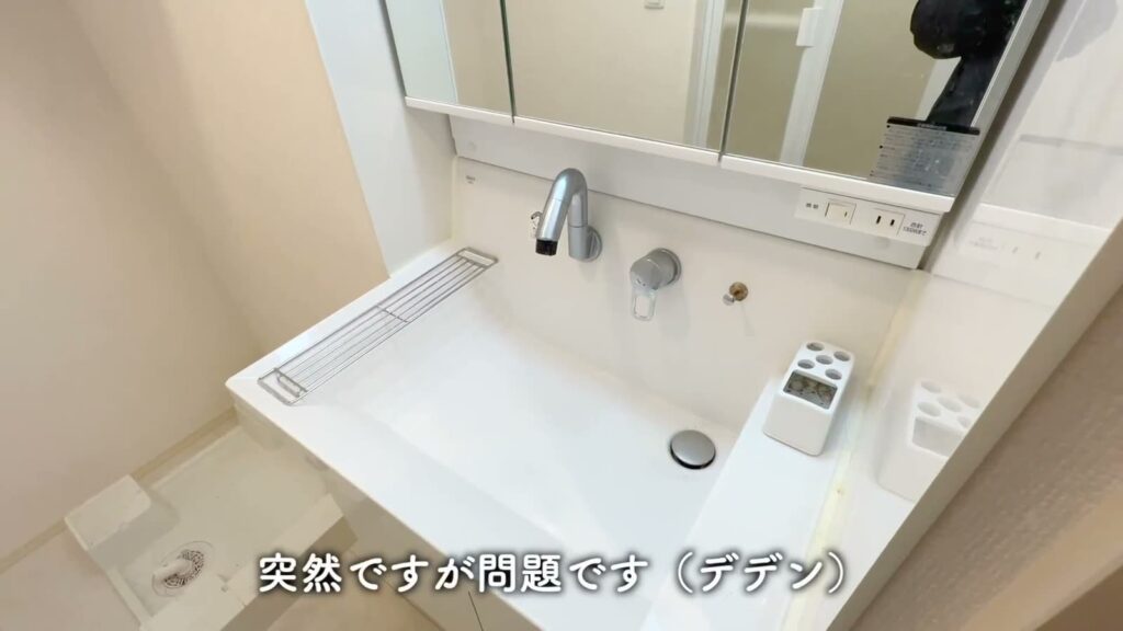 東広島市西条栄町の1LDK 1LDKのハイバックカウンターの洗面台