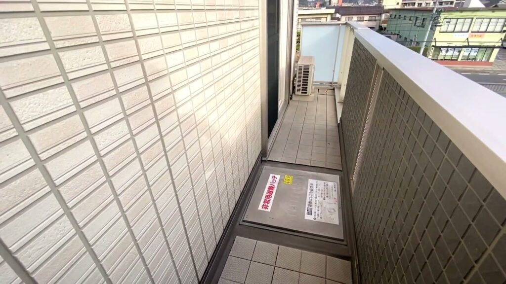 1LDKのバルコニーの奥
