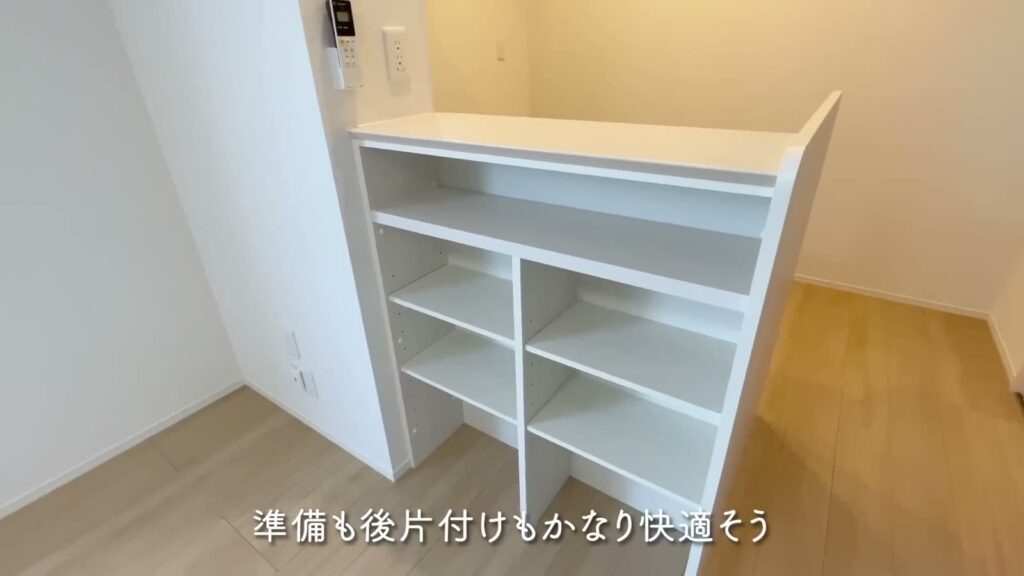 東広島市西条町の1LDK 1LDKのカウンター裏の棚