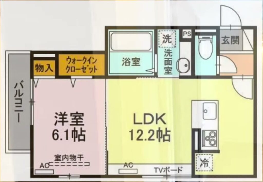 1LDKの間取り図