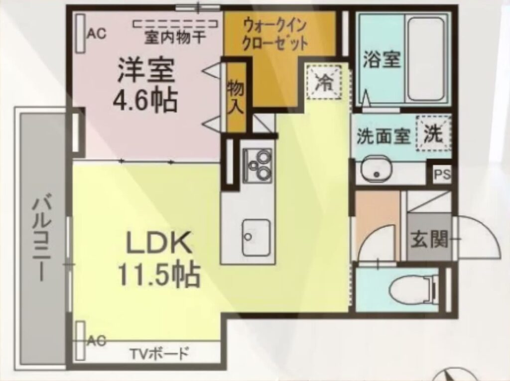 1LDKの間取り図