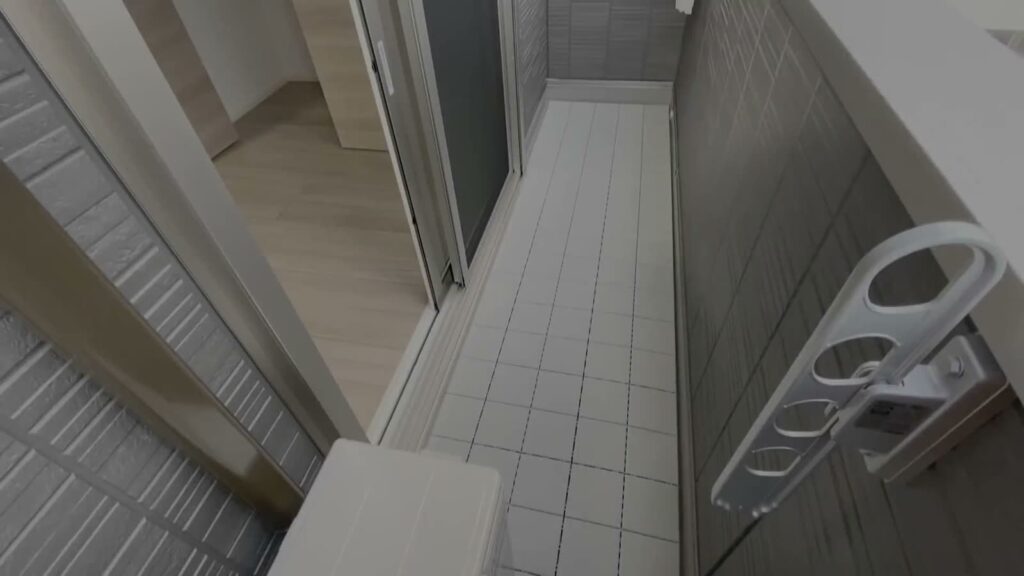 広島県の賃貸アパート 1LDKの北東向きのバルコニー