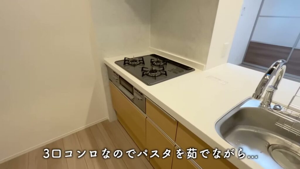 白島北町の1LDK 1LDKの3口コンロ