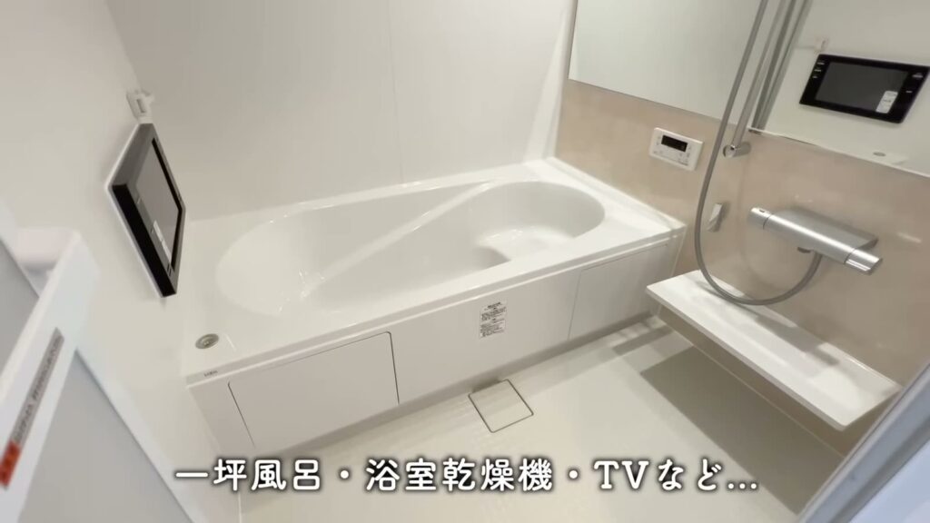 白島北町の1LDK 1LDKの浴槽とTV