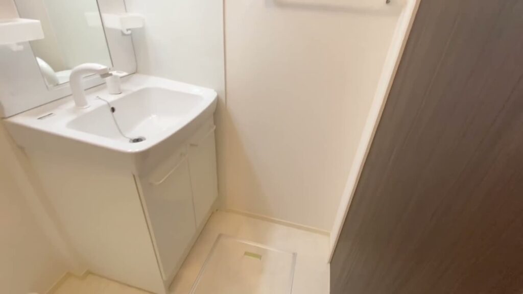 広島県の1R賃貸アパート 1Rの洗面台