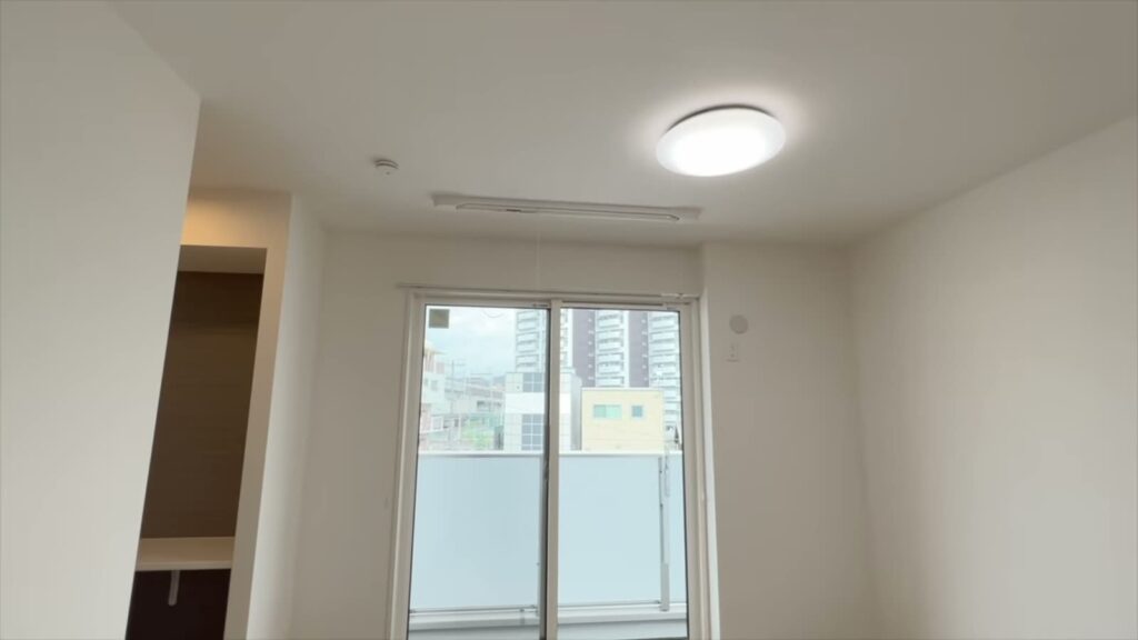 1LDKの洋室の照明
