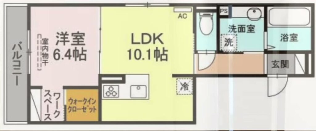 1LDKの間取り図