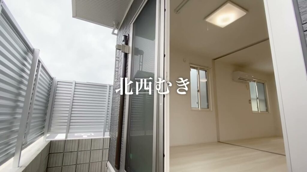 東広島市の1LDK 1LDKのテラスから見た室内