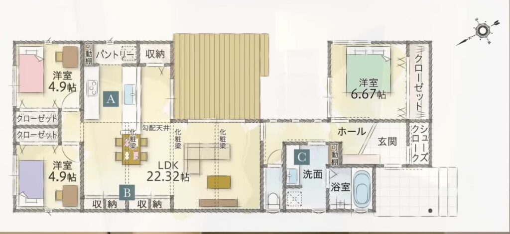 セレーノコート草津・平井 3LDKの間取り図