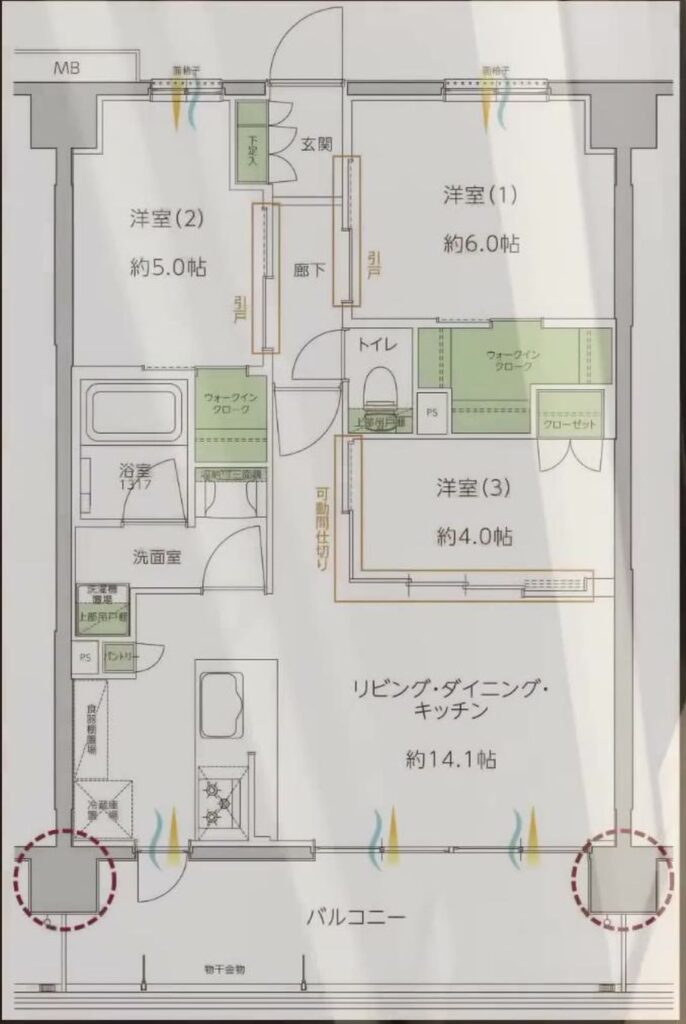 サンクレイドル成増 3LDKの間取り図