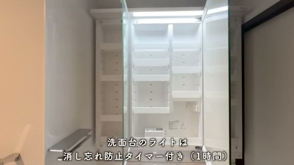 アーバンラフレ星ヶ丘 3LDKの鏡裏の収納